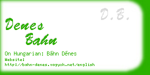 denes bahn business card