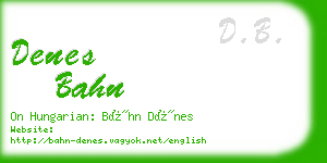 denes bahn business card